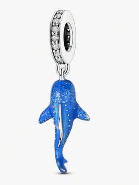 Blue Shark Pendant Charm for Pandora type Bracelet
